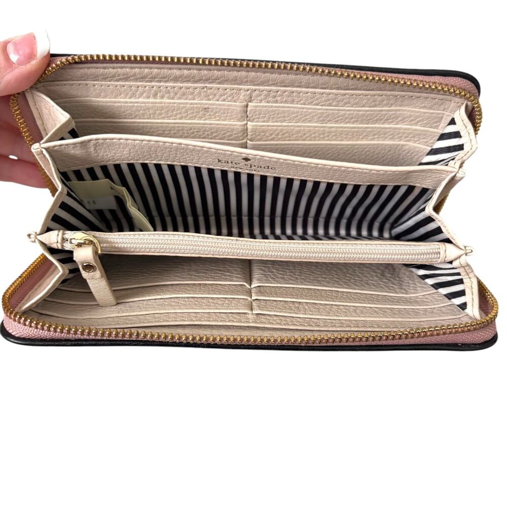 Kate Spade New York Cobble Hill Lacey Wallet Pink Mauve Leather Zip PWRU1801 - Picture 8 of 15
